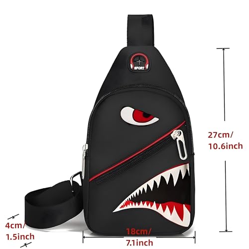 WRLDMCWLQ Shoulder Bag Sling Bag Men Small Bag Crossbody Bag Casual Bag Chest Bag For Travel Sports Running Hiking, Black, 11 * 7.8 * 4inch