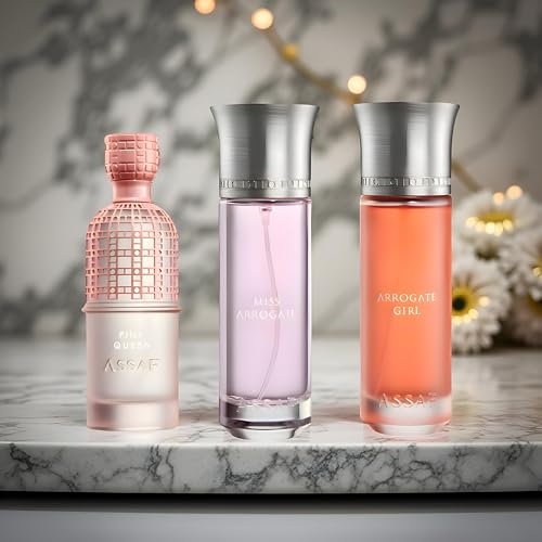 Asaf Perfume Set 3 Pcs - 600 ML Set For Women | Pink Queen + Miss Arrogate + Arrogate Girl | 200 ML Each - Asaf Lady ?? ?????? ???? ???? ????? ??? ???? + ?? ?????? + ?? ?????? ??????