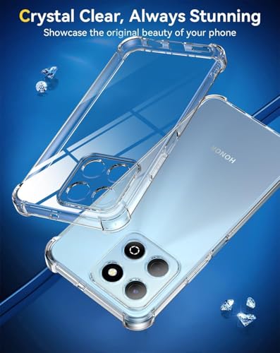 Zubitech Case for Honor X6b Soft Silicone TPU Case, Lightweight Protective Cover Smooth Finish Camera Protective Shock Absorbant Stylish Case for Men Women Compatible with Honor X6b (Clear)