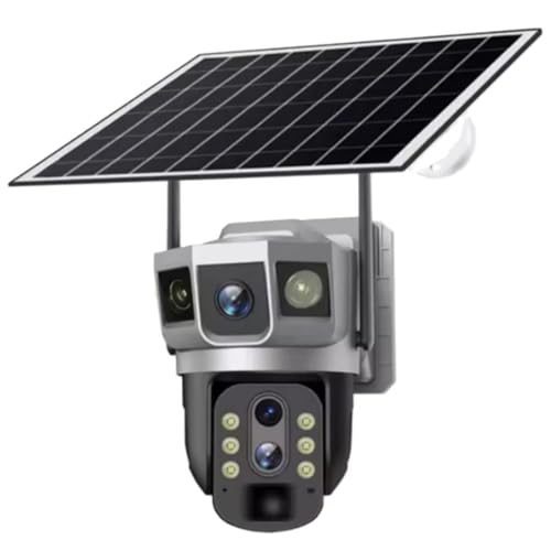 Solar-Powered Outdoor Security Camera, 4MP Dual Lens, 10X Optical Zoom, 4G Wireless, PTZ with Auto Human Tracking