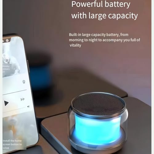 ZXXZKWPP Portable Bluetooth Speakers with Colorful Lights, Loud Sound, Small Bluetooth Speaker with Wireless Stereo Pairing, HiFi Sound, Long Playtime,for Shower,Home,Outdoor-W
