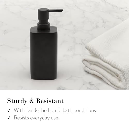 ZCCZ Matte Black Bathroom Accessory Sets, 4 Pieces Bathroom Accessories Complete Set Vanity Countertop Accessory Set, Includes Lotion Dispenser Soap Pump, Tumbler, Toothbrush Holder and Tray