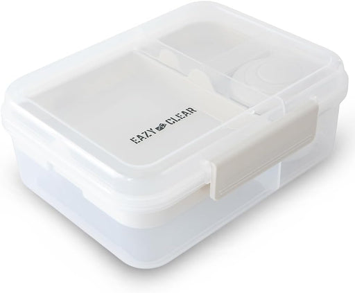3/4/5 Compartment Convertible 1650ml Bento Lunch Box with 150ml Gravy Bowl - Grey