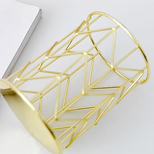 Benting Gold Metal Pen Holder for Desk, Makeup Brushes Cup, Pencil Holders, Office&Home Organizer (Gold-Style B)