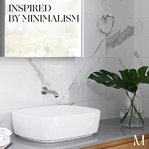 Bathroom Hardware Accessoires Stainless Steel Brushed Wall Mount Including Bath Towel Bar, Towel Ring/Hand Towel Holder, Toilet Paper Holder, Robe Hook MARMOLUX ACC Towel Ring Silver PA-91132BN