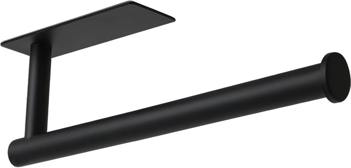 theaoo Under Cabinet Paper Towel Holder for Kitchen, Adhesive Towel Roll Rack for Bathroom,Wall Mounted Matte Black, SUS304 Stainless Steel – image 4