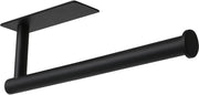 theaoo Under Cabinet Paper Towel Holder for Kitchen, Adhesive Towel Roll Rack for Bathroom,Wall Mounted Matte Black, SUS304 Stainless Steel - Black