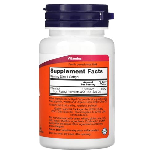 Now Foods, Vitamin A, 10, 000 Iu, 100 Softgels