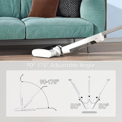 20W Wet-Dry Cordless Vacuum Cleaner - Dual Rollers & Self-Cleaning | 40-60 Min Runtime, Rechargeable Handheld Vacuum Cleaner and Mop with LED Display for Hard Floors & Pet Hair