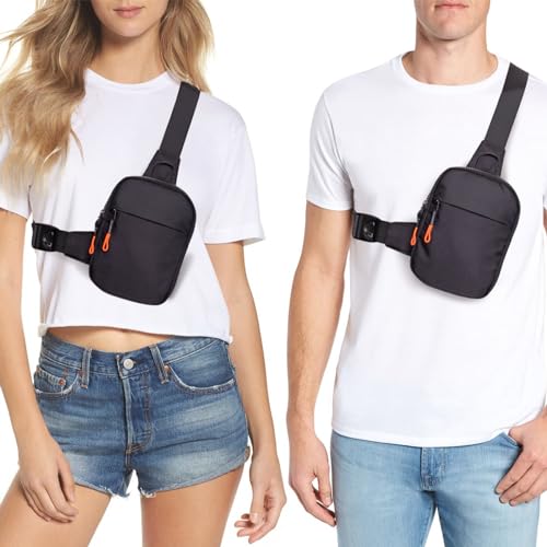 FENGSINET Chest Mini Sling Bag Waterproof Crossbody Bag Lightweight Casual Phone Bag Small Shoulder Daypack for Men Travel
