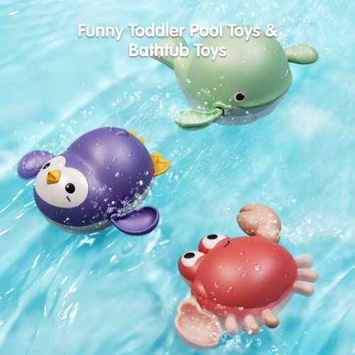 TUMAMA Baby Bath Toy Giraffe Shower Head and 3 Water Swim Toys, Bathtub Water Pump Bathing time Essentials for Toddlers Infants Kids
