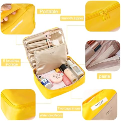 Queboom Travel Makeup Bag Cosmetic Bag Makeup Bag Toiletry bag for women and girls