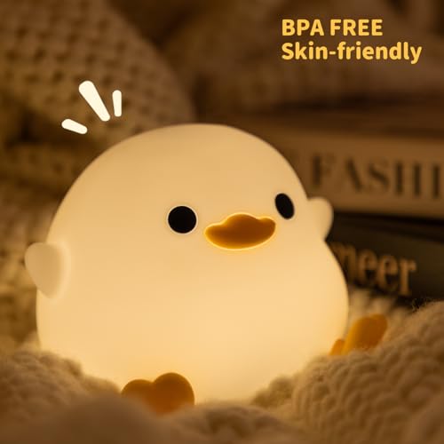 Bestfaith Cute Dodo Duck Night Light, LED Squishy Night Lamp, 2 Gears Dimmable Nursery Nightlight for Kids, Rechargeable Touch Lamp, Dorm Decor, Kids Funny Gifts (Dodo Duck)
