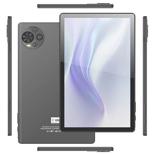 C idea 10.5" Smart Tablet CM10500 Plus, Android 14 Kids Computer Tab with Wiresless Touch-Sensitive Keyboard and Protective Cover, Dual SIM 5G LTE Wifi-Black