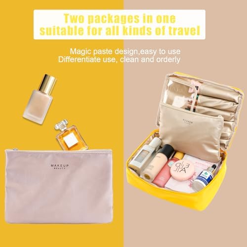 Queboom Travel Makeup Bag Cosmetic Bag Makeup Bag Toiletry bag for women and girls