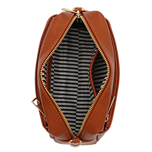 FashionPuzzle Triple Zip Small Crossbody Bag