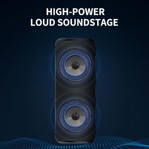 2 in 1 Portable Splittable Bluetooth Speaker, Waterproof Split Wireless Speaker Bluetooth V5.3 with 20W Loud Stereo Sound, 24H Playtime, True Wireless Pairing for Home, Outdoor or Travel