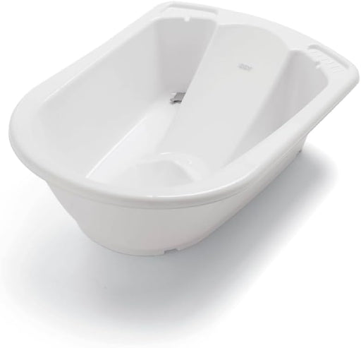 Mamas & Papas 2 Stage Baby Bath, Suitable from Birth, Anti Slip, Light and Compact - White/Pebble Grey