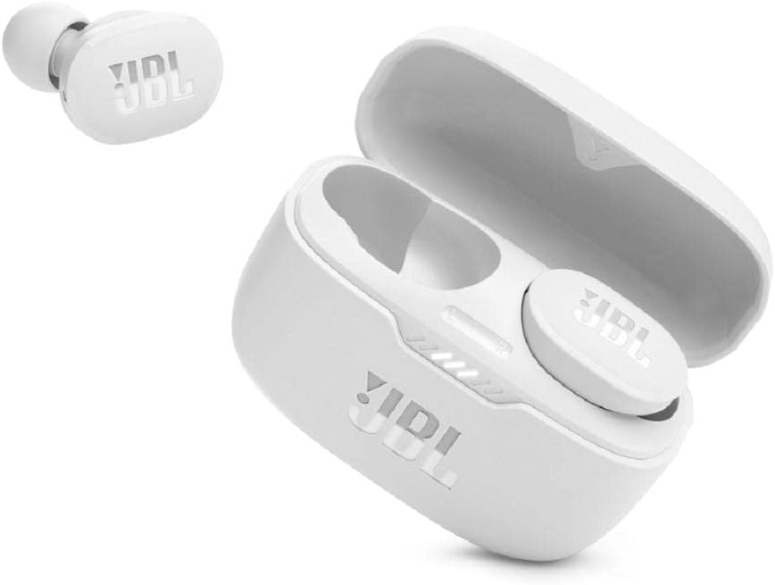 JBL Tune 130NCTWS True Wireless Noise Cancelling Earbuds, Pure Bass Sound, ANC + Smart Ambient, 4 Microphones, 40H of Battery, Water Resistant, Sweatproof, Comfortable Fit - White, JBLT130NCTWSWHT