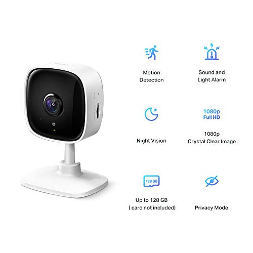 TP-Link Tapo 1080p Full HD Home Security Wi-Fi Camera|Baby Cry, Motion, & Person Detection |Motion Alert|Advanced Night Vision up to 30 ft|2-Way Audio|Sound & Light Alarm|Easy Setup via Tapo App(TC60)