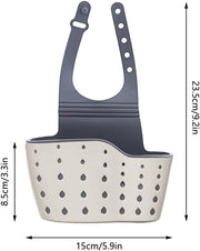 SKY-TOUCH Kitchen Sink Shelf, Sink Storage Basket, Soap Sponge Drain Rack Holder for Sponges Soaps and Cleaning Brushes Sink Accessories - Grey One size