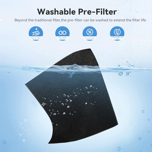 YARIKI Air Purifiers for Home Pets Covers Up to 1500 Sq Ft,H13 Hepa Filter with Washable Pre-Filter,Pet Hair Dander Smoke Air Cleaner,22 dB Quiet Sleep for Living Room Bedroom Kitchen,P280 (1, Black)
