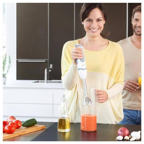Braun Household MultiQuick 5 Hand Blender, PowerBell Plus Technology, Splash Control, 21 speed, Whisk, Ergonomic Shape, Comfortable Soft Grip, 1000 Watts, 500 ml Chopper - MQ 5235