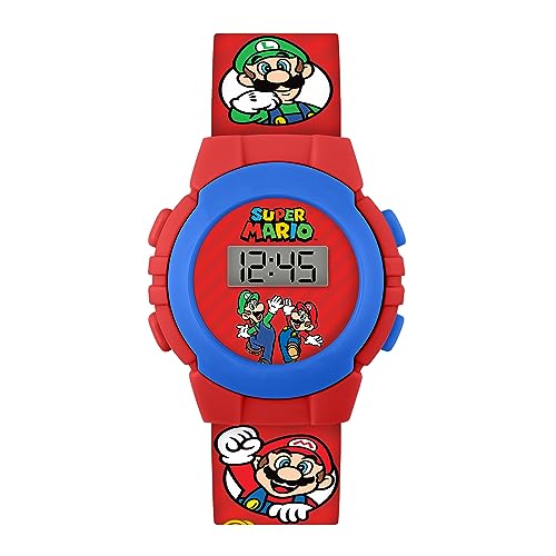 SUPER MARIO Boy's Digital Quartz Watch with Plastic Strap GSM4234, Red