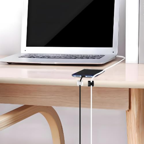 FineGood 60 Pieces of Plastic Cord Adhesive Storage and Management Cable Clips-Black, White