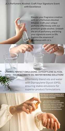 JAN LONDON Perfumer's Essentials Pack: ISOE SUPER 100ml, DPG 250ml, Perfumer's Alcohol 500ml - Enhance Fragrances with Iso E Super, Versatile DPG Solution, and Perfumer's Alcohol