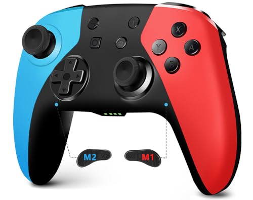 AceGamer Wireless Controller for Switch/Lite/OLED, for Switch Pro with Wake Up, Pro Controller with 6-Axis Gyroscope, Double Shock, Turbo and Screenshot (Red&Blue)