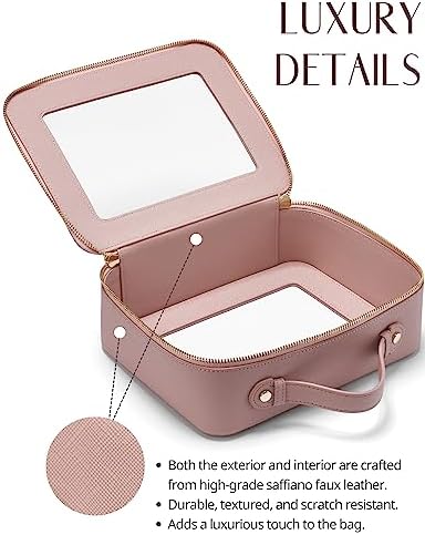 Small Cosmetic Bag for Purse Mini Makeup Bag for School Cute Clear Make Up Pouch for Travel Tiny Leather White Make Up Organizer Case for Backpack Toiletry Bag Waterproof Square Pouch with Zipper