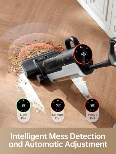Dreame H12 Dual Wet Dry Vacuum Cleaner, 4-in-1 Cordless Multi-Surface Vacuum Cleaner, Self-Cleaning in One Step with Hot Air Drying, Edge to Edge Cleaning, App