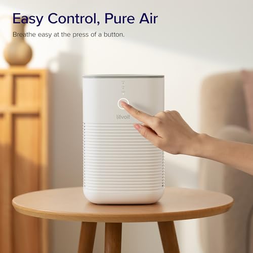 Levoit Air Purifier for Home Bedroom, Dual H13 HEPA Filters with Aromatherapy Diffuser, Quiet Sleep Mode, Cleaner Smoke, Allergies, Pet Dander, 100% Ozone Free, Gray, 1 Pack, LV-H128