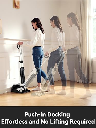 uwant D100 Wet Dry Vacuum Cleaner 180°Lay-Flat Vacuum Mop All in One with 18000Pa Suction Auto Self-Cleaning Anti Odor Stick Pushin Mop Dual-Edge Cleaning Electeic Mop Set for Hard Floor/Carpet