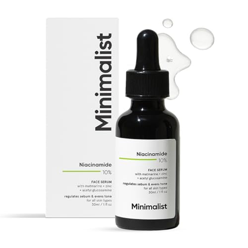 Minimalist Niacinamide 10% for Blemishes, Acne Marks & Oil Balancing with Zinc | Skin Clarifying Anti-Acne Face Serum for Acne Prone or Oily Skin | 30ml