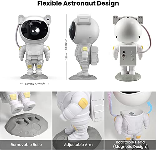 HJB VISSO Star Projector Night Light with Timer, Remote Control and 360Â°Adjustable Design, Astronaut Nebula Galaxy Night Light Projector for Children Adults Baby Bedroom, Party Room and Game Room