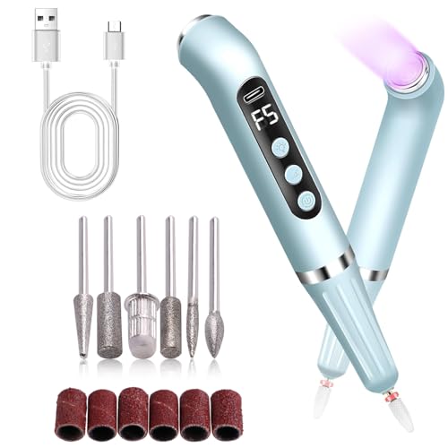 NALACAL Electric Nail Polishing with UV Nail Lamp, 2 in 1 Cordless Professional Nail Drill Filer for Nails, Portablefor Acrylic Nail Polishing Gel Nail Curing Manicure Pedicure