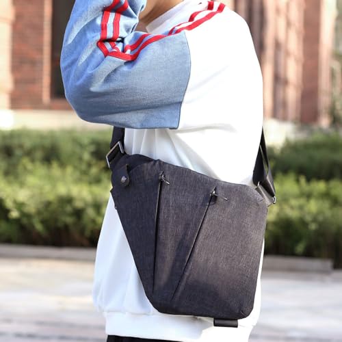 Crossbody Sling Bag, Body Chest Shoulder Bag for Men Women Casual Shoulder Backpack Bag, Anti-Theft Chest Casual Travel Daypack with Hidden Zipper, Slim Sling Bag for Men Women (Gray)