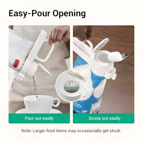 KASTWAVE Food Sealing Clip, 2 PCS Chip Bag Clips, Plastic Reusable Food Bag Clip with Pour Spout, Moisture-Proof and Fresh-Keeping, Kitchen Clips for Cereal, Snacks, White