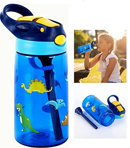 TEME Kids Water Bottle| 14oz Water Bottle Toddler Cup| Leakproof, Drinking Bottle for School,Travel & Picnic (Blue)
