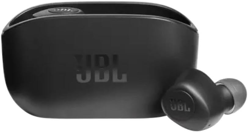 JBL Wave 100 True Wireless Earbud Headphones, Deep Powerful Bass, 20H Battery, Dual Connect, Hand-Free Call, Voice Assistant, Comfortable Fit, Pocket Friendly - Black, JBLW100TWSBLK