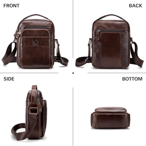 BAIGIO Men's Genuine Leather Shoulder Bag Messenger Briefcase CrossBody Handbag Satchel Travel bag
