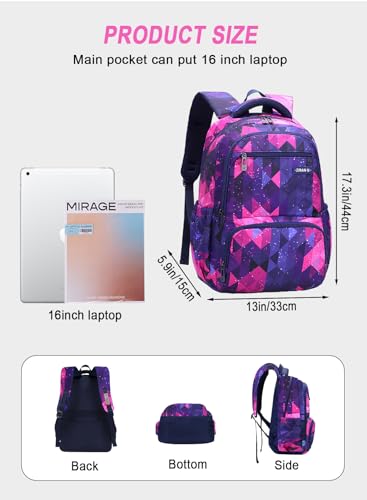 Girls School Bag, School Bag Leisure Backpack School Student Laptop Backpack, Waterproof Backpack,Accessories Plush Pendant for Teens Girls Women Students School Bag