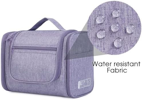 WANDF Large Hanging Toiletry Bag Travel Cosmetic Makeup Organizer Water-Resistant Shower Bathroom Bag for Women and Men (Dark Pink)
