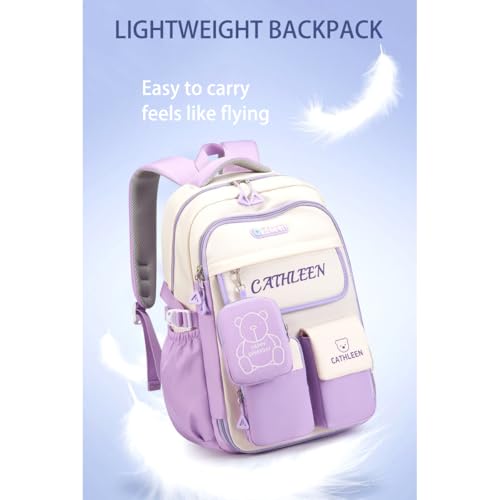SKY VIEW Kids Backpack Girls And Boys Side-opening Refrigerator Lightweight Elementary Schoolbag Cute Cartoon Bear Large Capacity School Laptop Bookbags For Teens Students