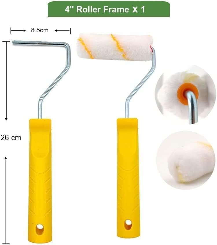 Paint Roller Set 6pc- Paint Rollers for Walls and Ceilings, Paint Pads, Paint Tray, Brush, Scraper, Mini Rollers for Painting, Paint Sleeves, Paint Supplies - Roller Sets for Painting Decorating Walls