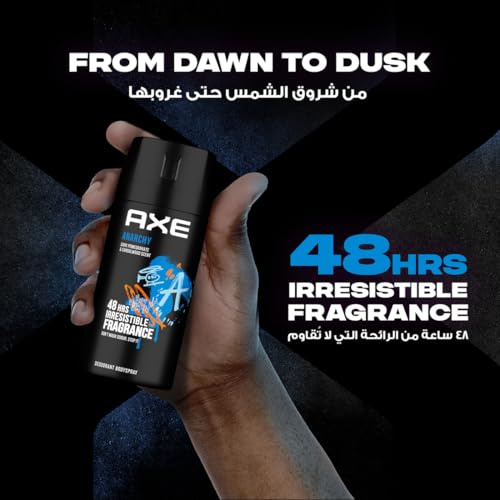 Axe Mini Men Deodorant Body Spray, Anarchy, 48 hours of irresistible fragrance, 120ml x 3