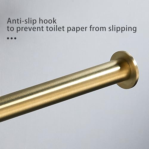 BRIMIX Toilet Paper Holder Toilet Roll Holder Stainless Steel Tissue Holder Wall Mounted for Bathroom Kitchen (Brushed Gold)