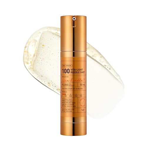 VT Cosmetics Vita-Light Reedle Shot 100 | Serum with Vitamin C Capsules, Vitamin E, Hydrating Care, Korean Skincare for Sensitive Skin 1.69Fl Oz(50ml)